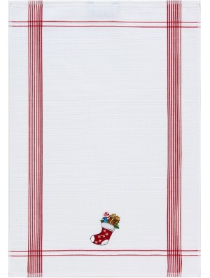 Paño cocina Calcetín Navidad Nido Abeja